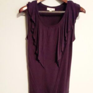 🧨3/$15 Kenar Sleeveless Top w/ruffle detail, Purple, Sz M